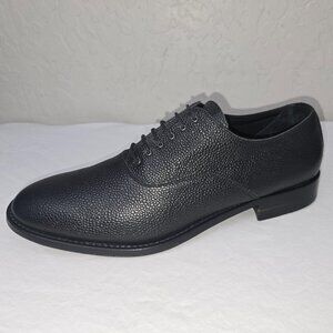 Vero Cuoio Men's Bespoken Black Pebble Grain Leather Oxfords Made In Italy 12 US